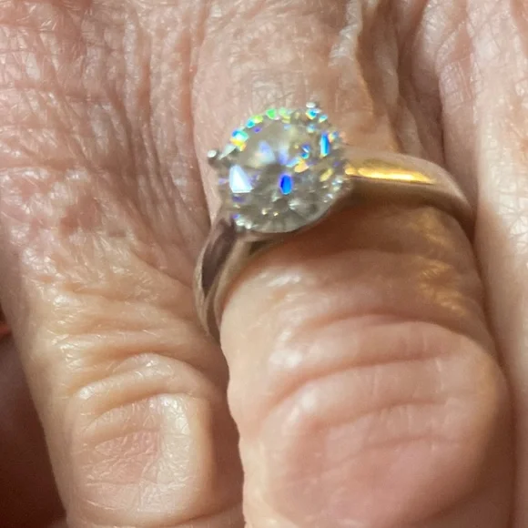 Strontium titanate “fabulite ring solitaire, DEW 1.5 ct - Picture 7 of 8